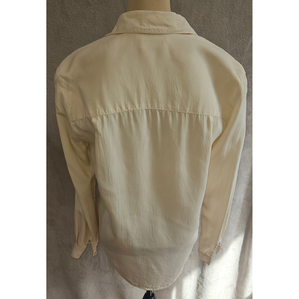 Vintage Liz Claiborne Collection 100% Silk Shirt Cream Ivory Button Down Size 4 - Picture 2 of 7